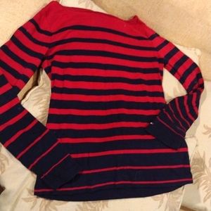 NWOT* Tommy Hilfiger Red and Navy striped long sleeve shirt